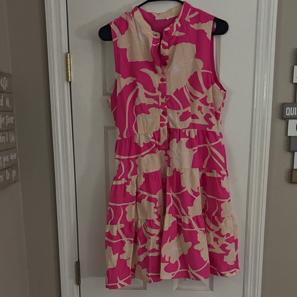 Kori Pink and Cream Floral Mini Dress